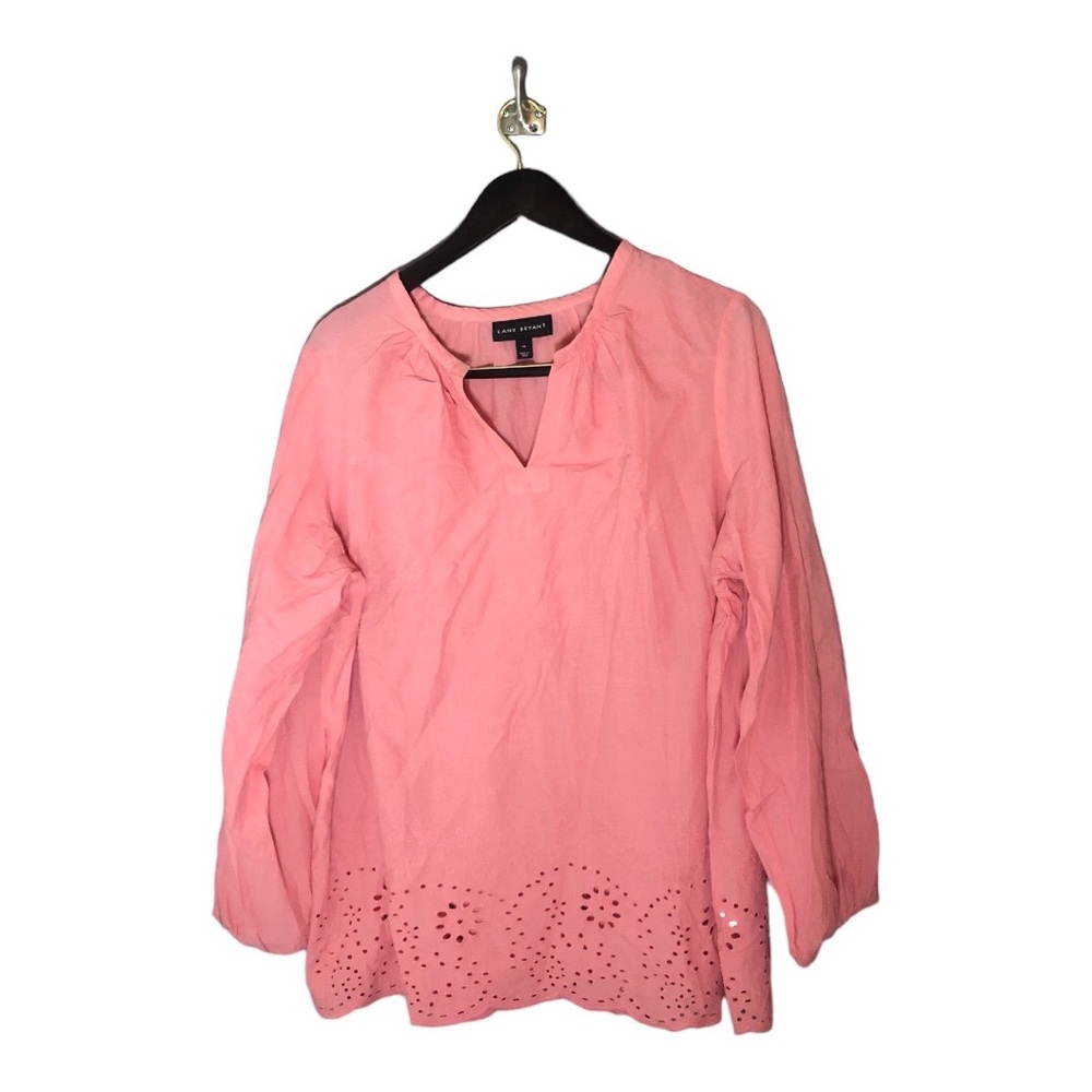 Pink BoHo peasant, Lane Bryant top